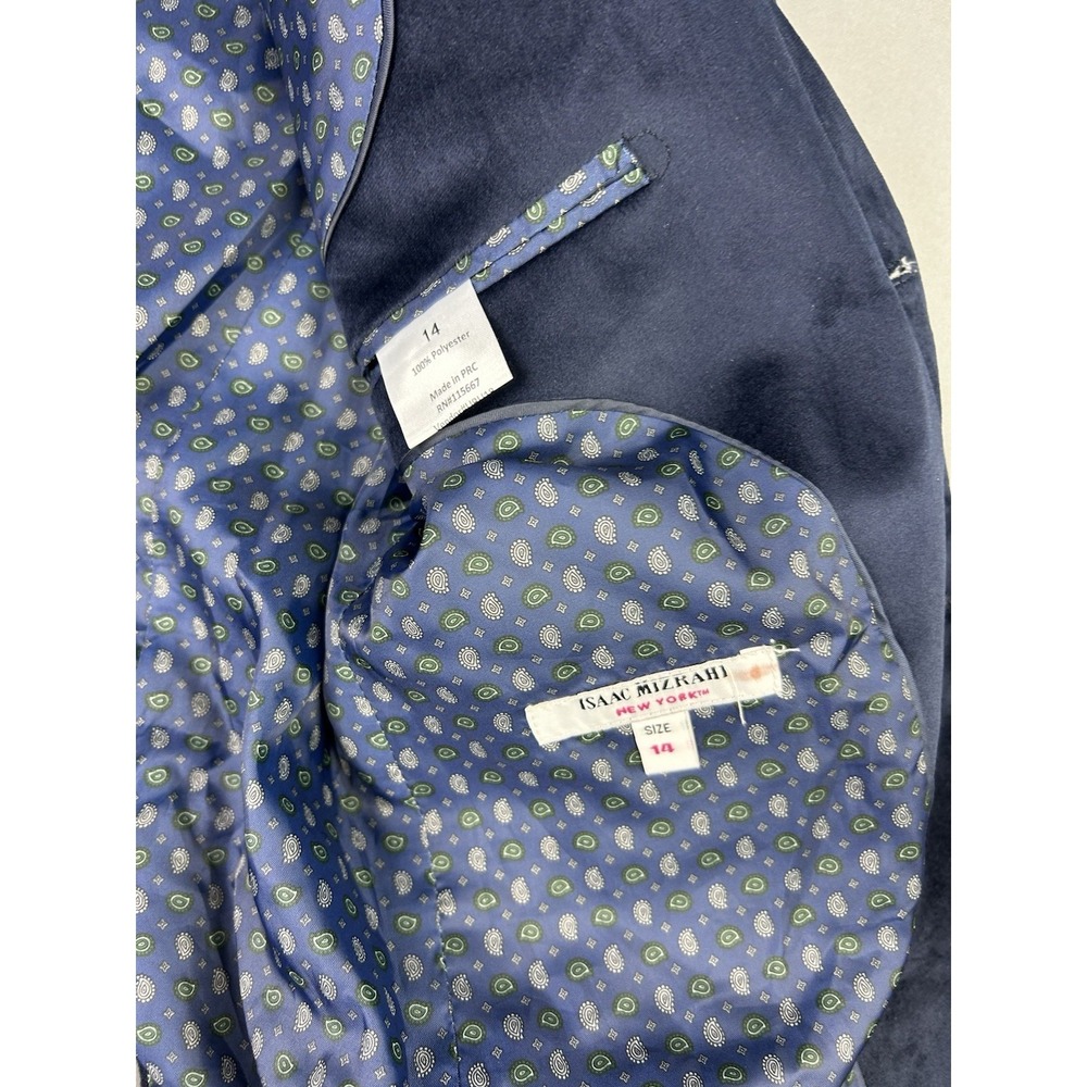 Isaac Mizrahi‎ Boys 14 SLIM Blue Velvet Suit Jacket & Pants NEW With Tags (Read) - Picture 4 of 16